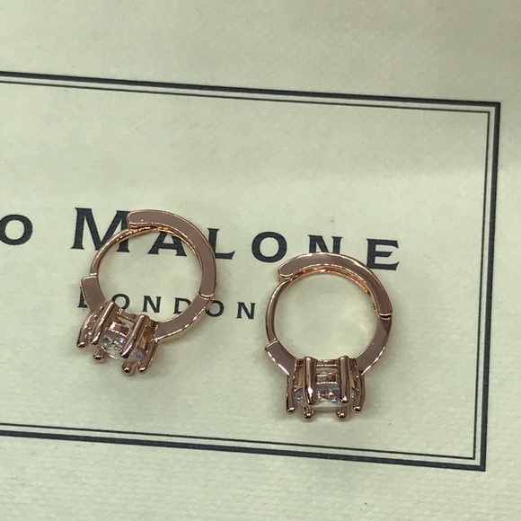 Rose Gold Plated Hoop Earrings - Picture 3 of 5
